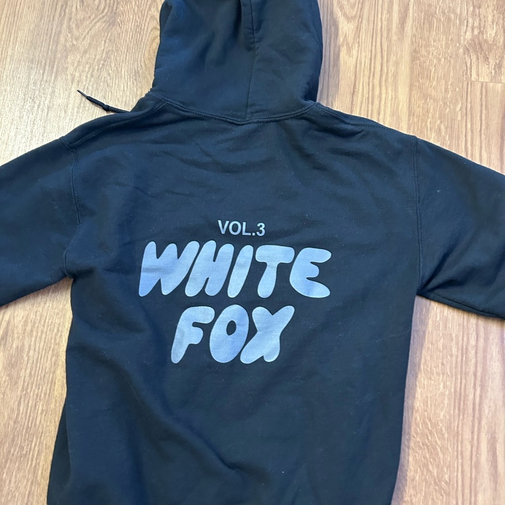 white fox black hoodie